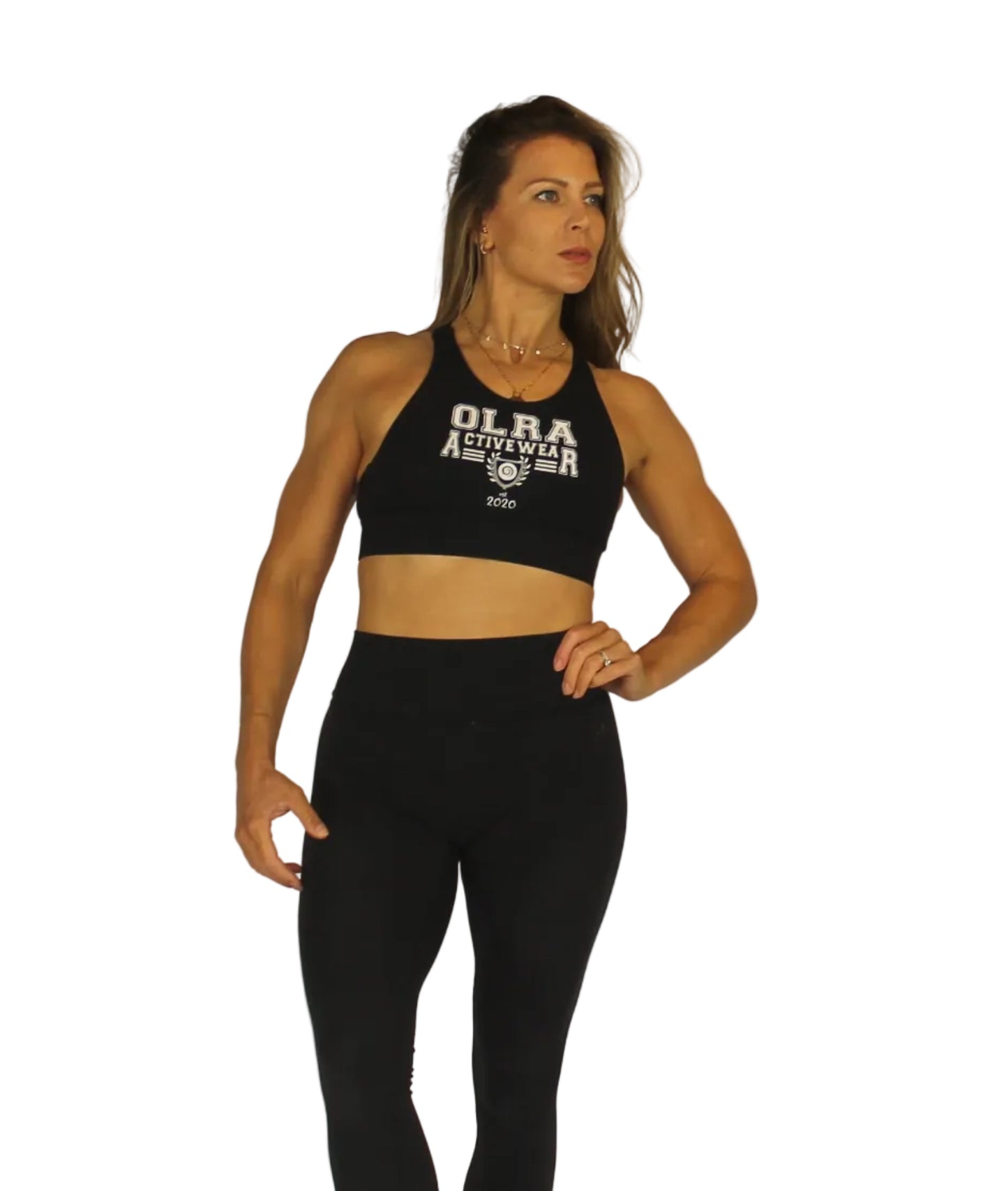 College Print Crop Bra