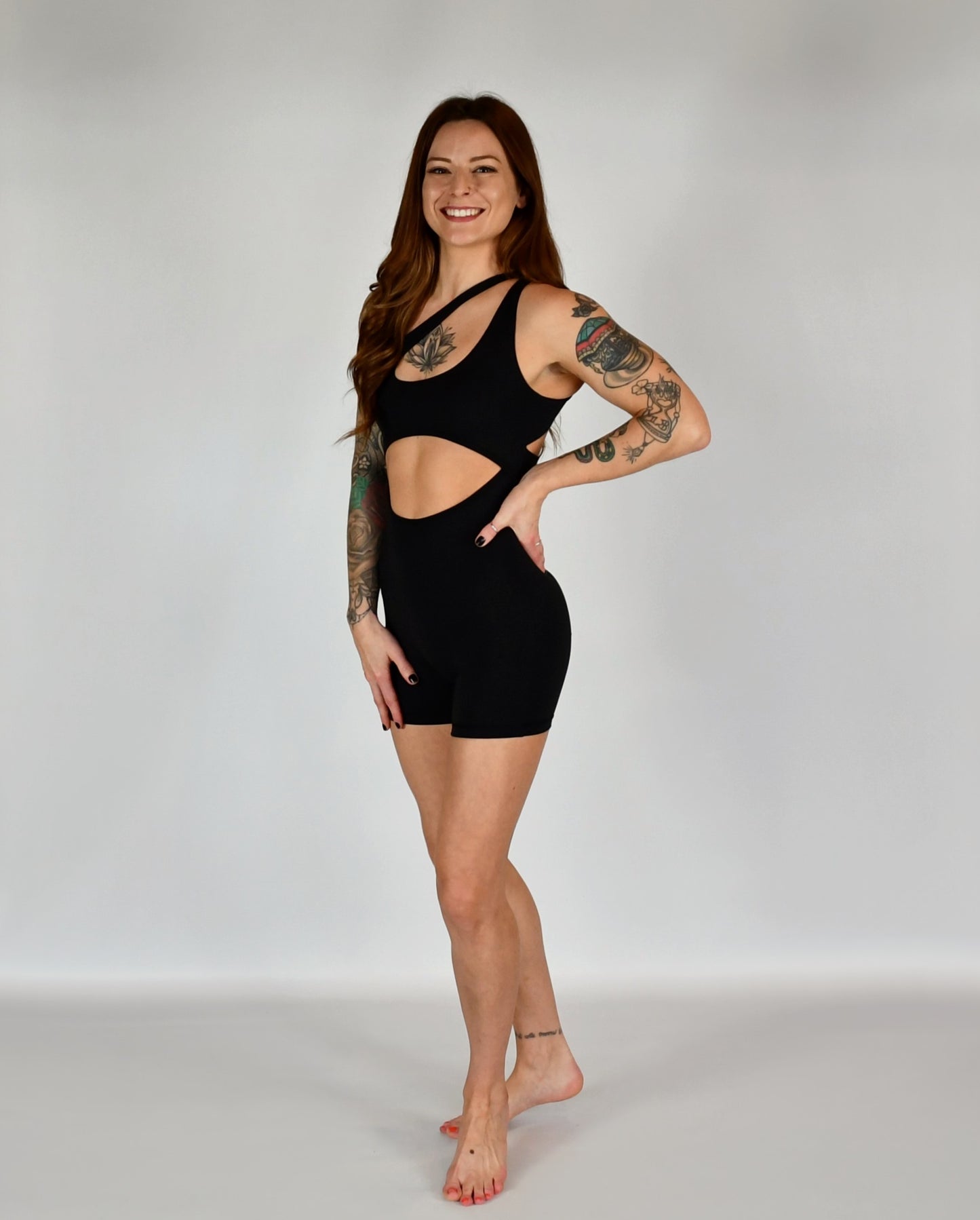Aurora One Shoulder Unitard Playsuit