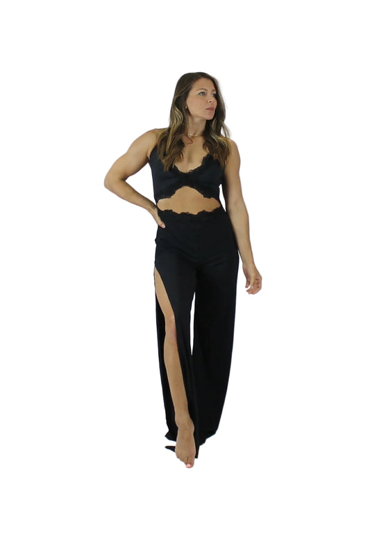 Statement Open Leg Lace Jumpsuit